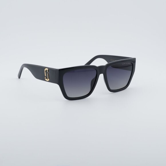 Marc Jacobs MARC 646/S 008A WJ Sunglasses Black Square Frame, Grey Lenses main image 5